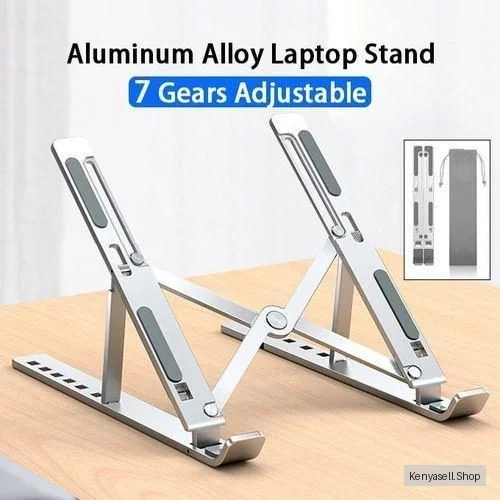 White Label Adjustable Aluminum Laptops Stand - Silver