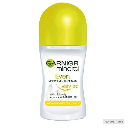 Garnier Mineral Women Even Extra Roll-on, Antiperspirant, Intensive Protection Against Body Odour & Underarm Wetness, Up to 48 Hours Effect - 50ml