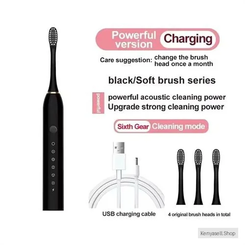 Electric Toothbrush Toothbrush With 6-speed Belt And 4 Toothbrush Heads