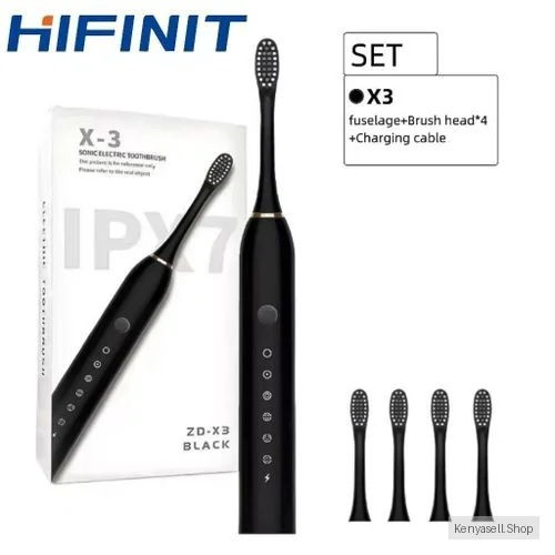 Hifinit 4 Brush Head Electric Toothbrush Set For Efficient Cleaning - Black