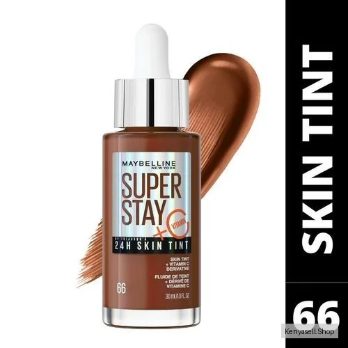 Maybelline Superstay Skin  Tint Shade 66 with Vitamin C, Upto 24HR Longwear, Radiant Light-to-Medium Coverage Foundation