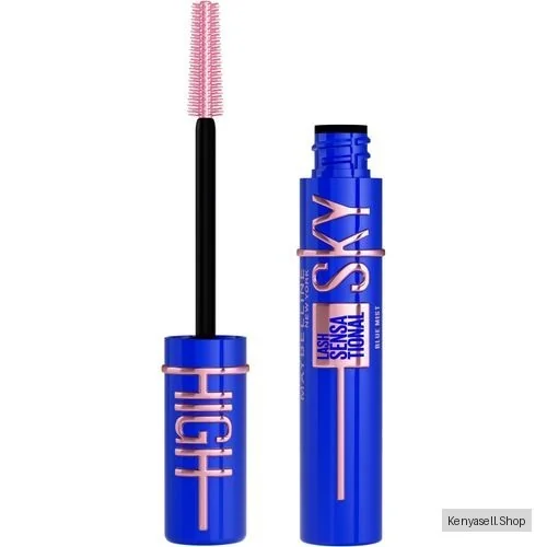 Maybelline Lash Sensational Sky High Mascara, Limitless Length & Volume, Flex Tower Brush, Light-as-Air Feel, With Bamboo Extrac - Blue