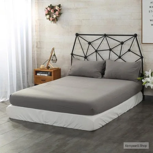 Fitted Sheet Waterproof Mattress Protector Solid Pillow Bed Cover Solid Bedsheets Twin to California King Size