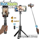 RichRipple Phone Tripod 3in1 Wireless Remote Control Selfie Stick With LED Light